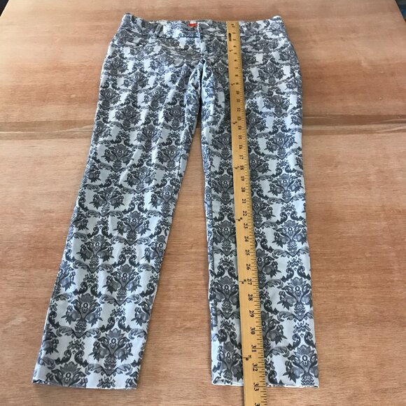 Cartonnier Anthropologie Charlie Ankle Pants Women 6 Gray Paisley Mid Rise Boho - Picture 6 of 15